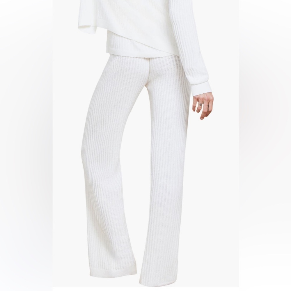 Barefoot Dreams CozyChic Ultra Lite Rib Pants M — Pearl Lounge Knit NWT